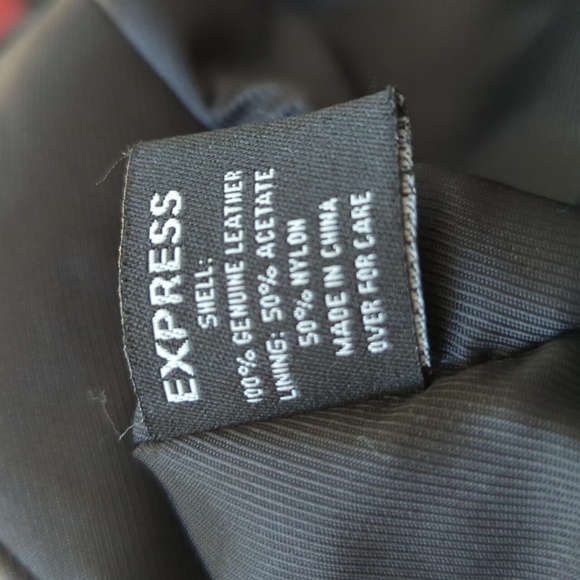 Express Vintage Genuine Leather Black Trench Jacket 13/14 - Picture 14 of 16